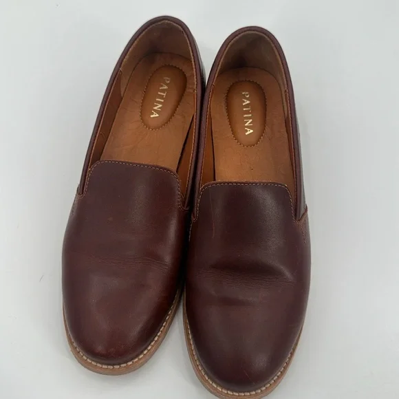 Portland Leather Patina Classic Loafers Deep Red 10 - Picture 3 of 8